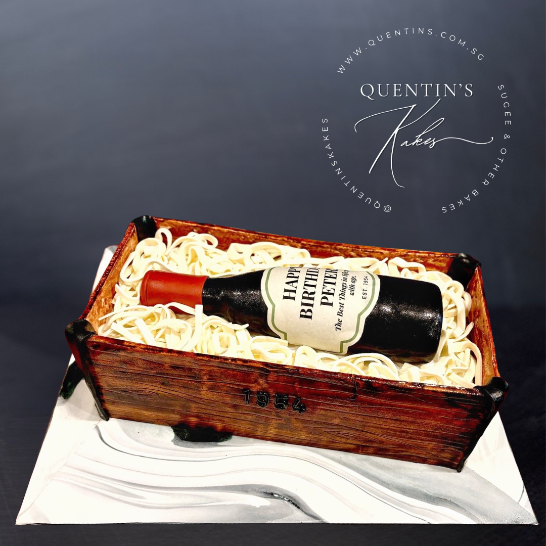 Vintage Wine Bottle Cake