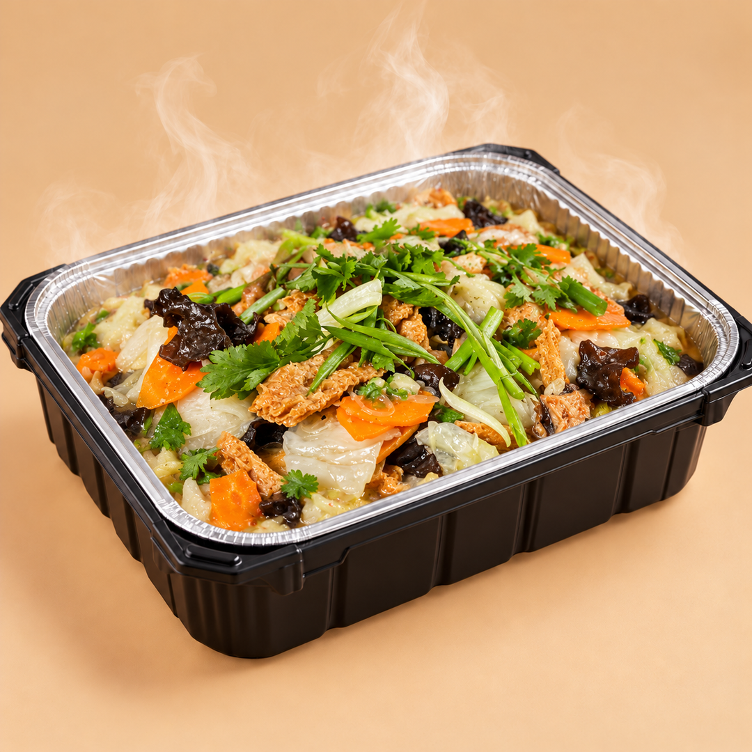 Quentin’s Chap Chye in a self-heating mini buffet tray