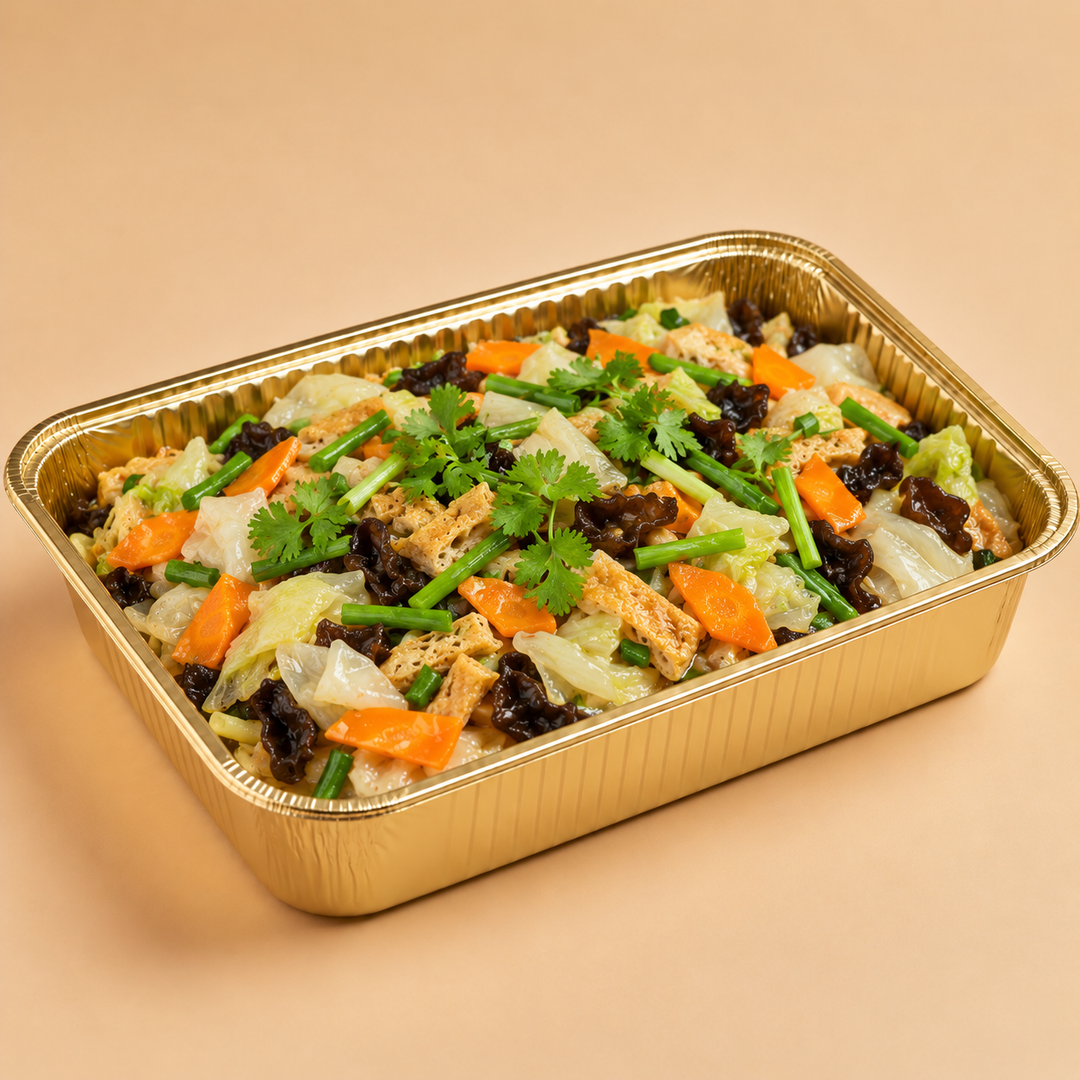 Quentin’s Chap Chye in a gold mini buffet tray