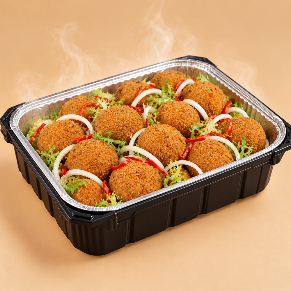 Quentin’s meaty cutlets in a self-heating mini buffet tray
