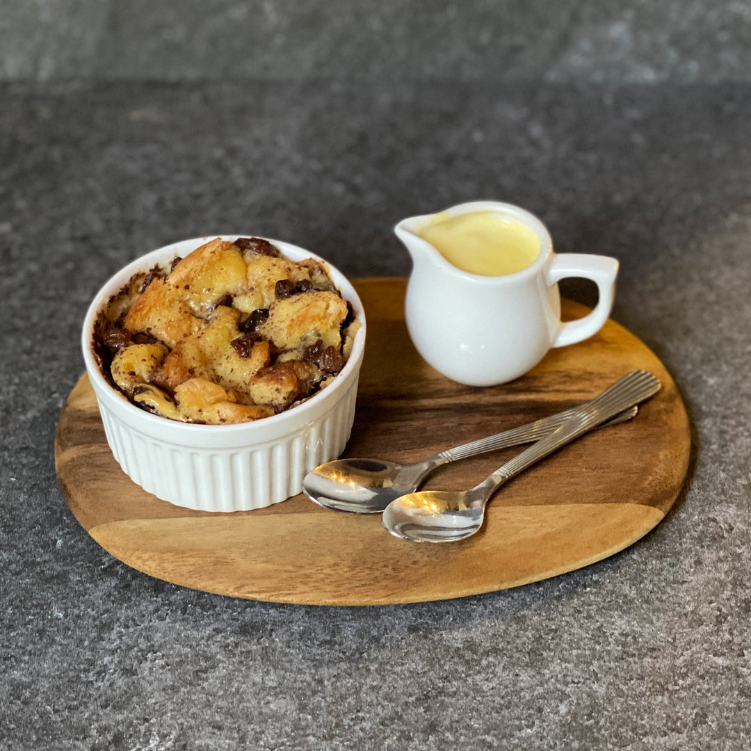 Bread &amp; butter pudding with custard sauce (TA)