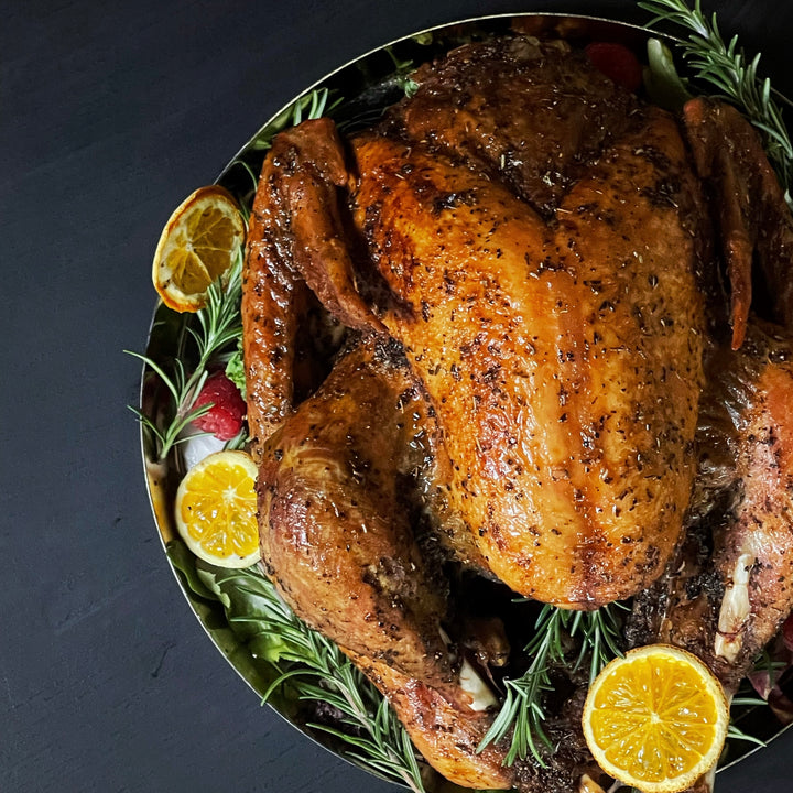 Roasted Turkey with cranberry sauce and chestnut stuffing